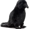 Peluche corbeau noir - 23 cm
