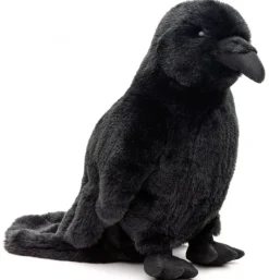 Peluche corbeau noir - 23 cm