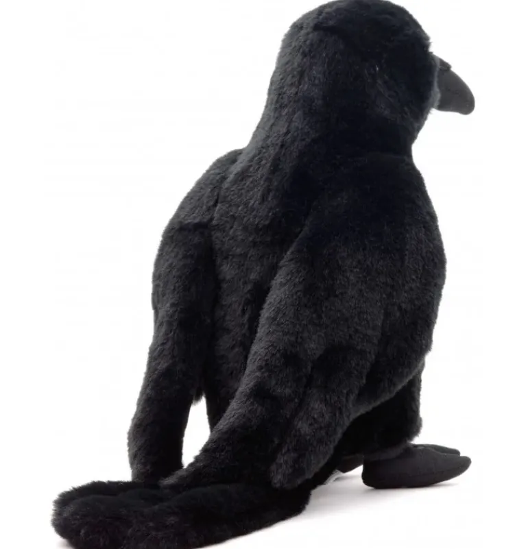 Peluche corbeau noir - 23 cm