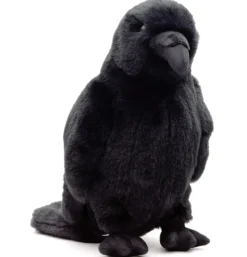 Peluche corbeau noir - 23 cm