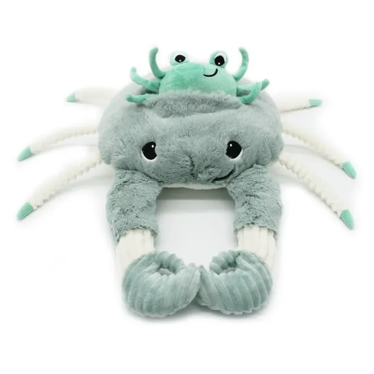 Peluche crabe maman et son bébé Cassecou menthe