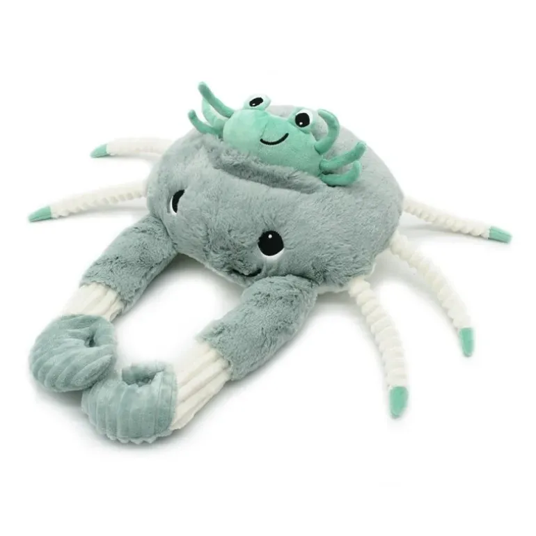 Peluche crabe maman et son bébé Cassecou menthe