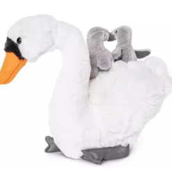 Peluche cygne avec bébés - 24 cm