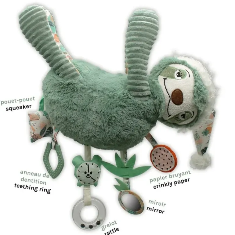 Peluche d'activité bébé Chillos Le Paresseux