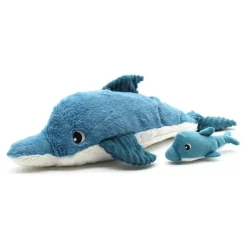 Peluche dauphin Tofou maman et son bébé bleu