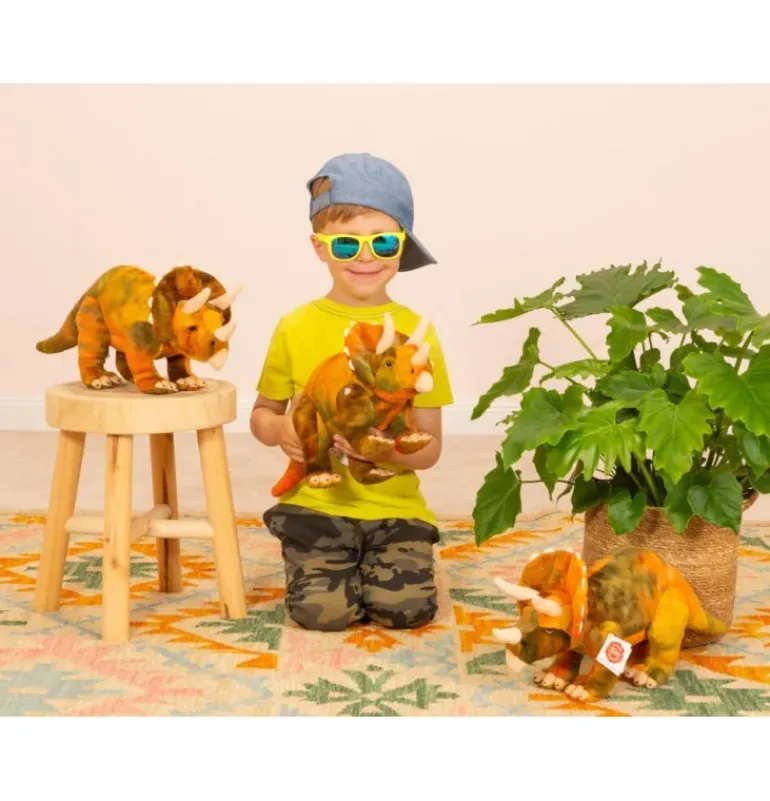 Peluche dinosaure tricératops - 42 cm