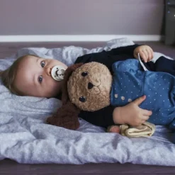 Peluche doudou chien Ticki bleu