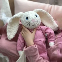Peluche doudou lapin Hoopsi rose