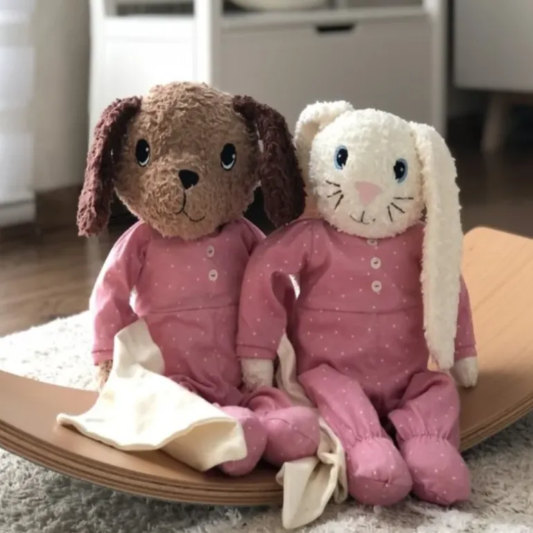 Peluche doudou lapin Hoopsi rose