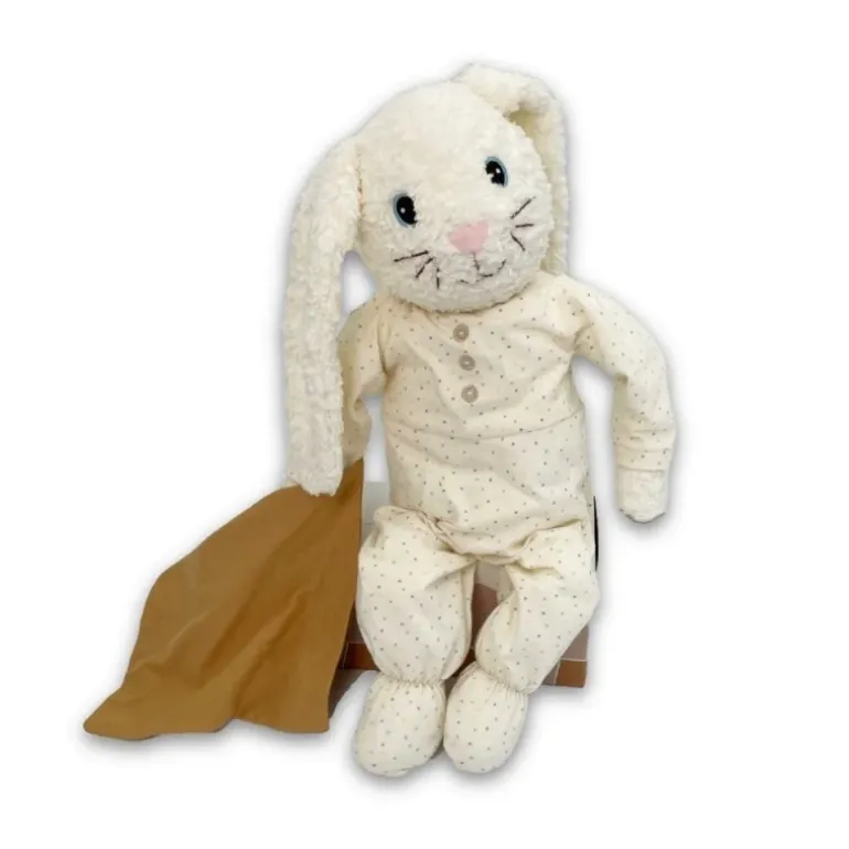 Peluche doudou lapin Hoopsi crème