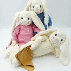 Peluche doudou lapin Hoopsi bleu