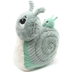 Peluche escargot Speedou maman et son bébé vert menthe