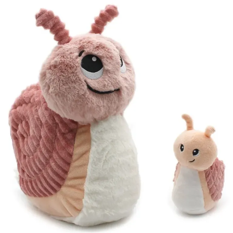 Peluche escargot Speedou maman et son bébé rose