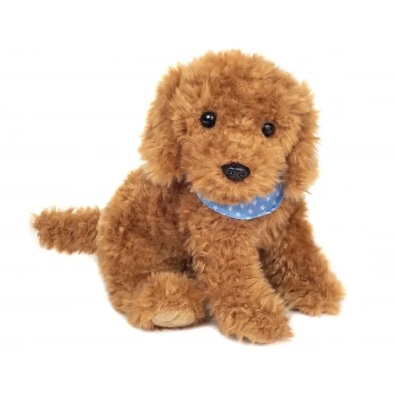 Peluche Goldendoodle assis - 30 cm