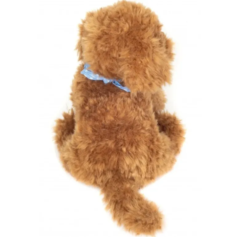 Peluche Goldendoodle assis - 30 cm