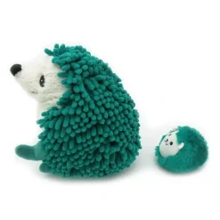 Peluche hérisson maman et son bébé Piktou vert