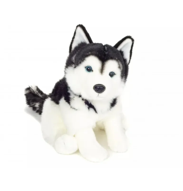 Peluche Husky assis - 30 cm