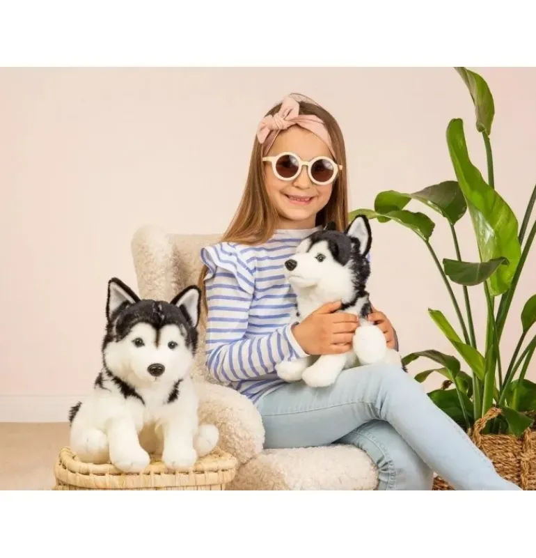 Peluche Husky assis - 30 cm