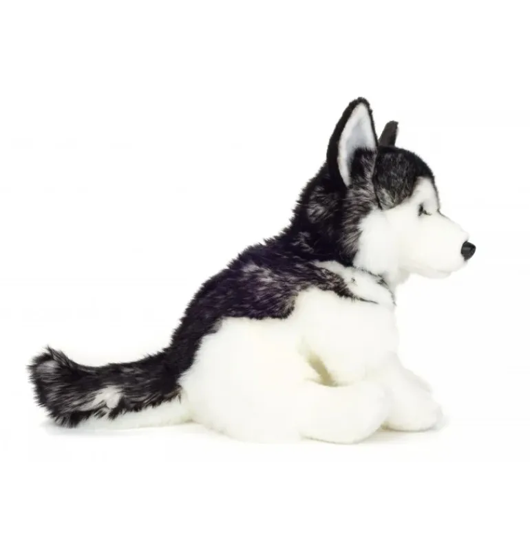 Peluche Husky assis - 30 cm