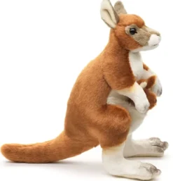 Peluche kangourou avec bébé - 23 cm
