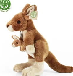 Peluche kangourou avec bébé - 27 cm