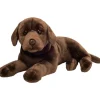 Peluche labrador couché brun chocolat - 50 cm