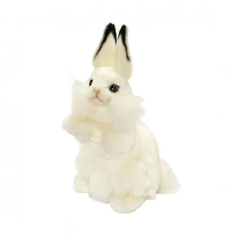 Peluche lapin blanc dressé - 32 cm
