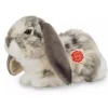 Peluche lapin bélier gris et blanc - 30 cm