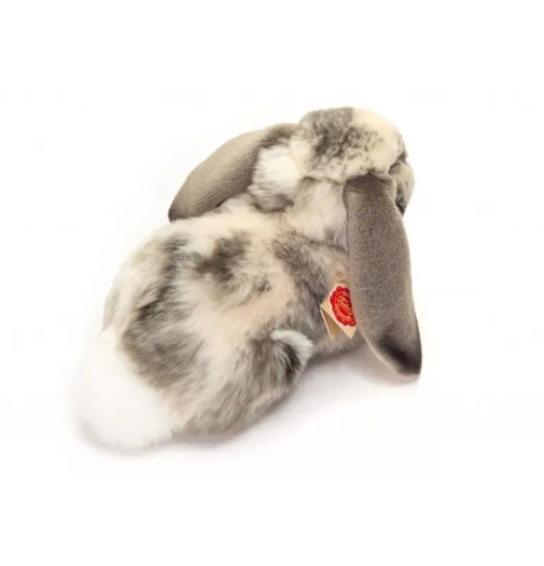 Peluche lapin bélier gris et blanc - 30 cm