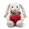 Peluche lapin Hoppie Love avec cœur - 16 cm