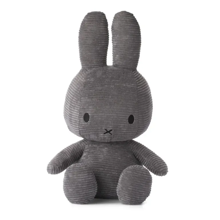 Peluche lapin Miffy en velours côtelé gris - 50 cm