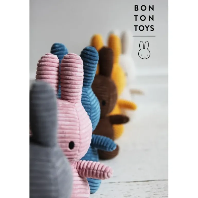 Peluche lapin Miffy en velours côtelé jaune - 50 cm