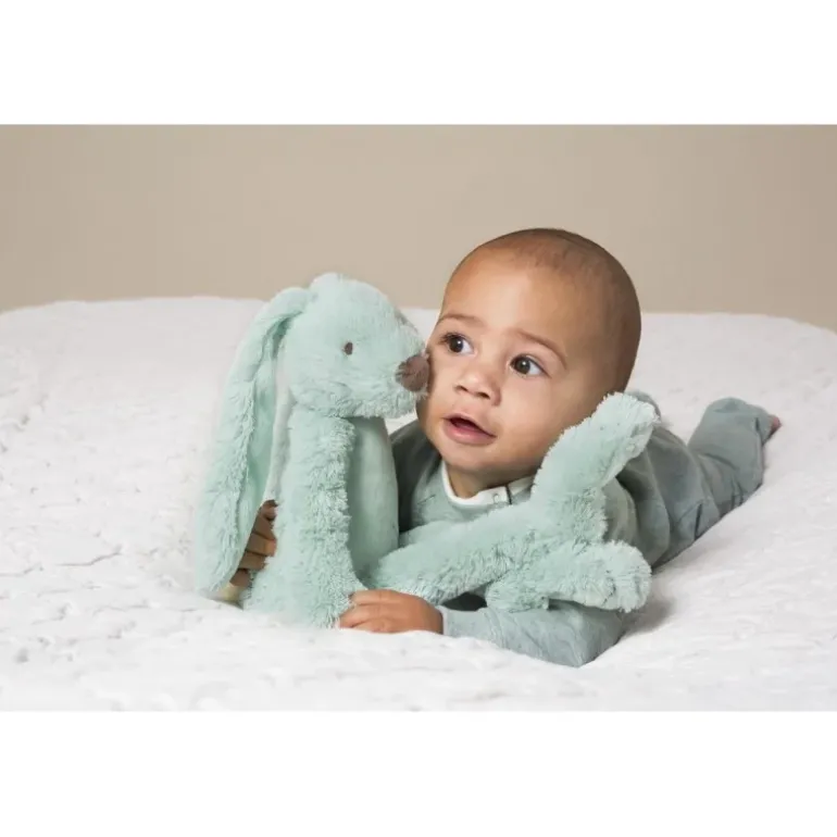 Peluche lapin Richie vert lagon - 38 cm