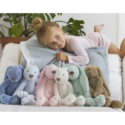 Peluche lapin Richie vert lagon - 38 cm