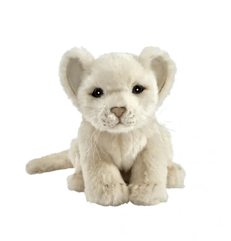 Peluche lion blanc bébé - 18 cm