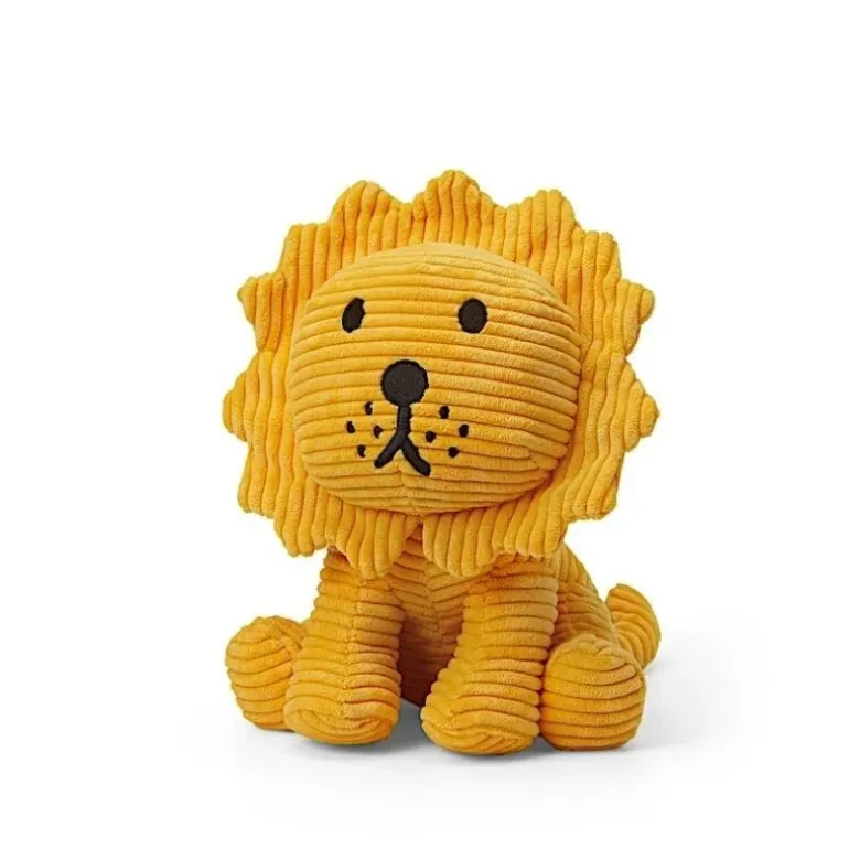 Peluche lion en velours côtelé - 24 cm