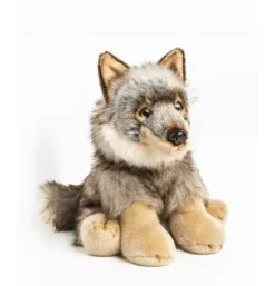Peluche loup assis - 30 cm