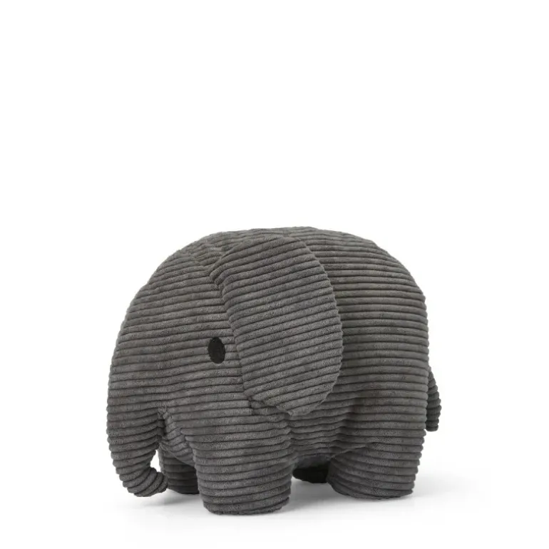 Peluche éléphant en velours côtelé - 33 cm