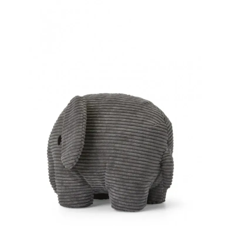 Peluche éléphant en velours côtelé - 33 cm