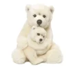 Peluche Maman ours polaire avec bébé WWF - 28 cm