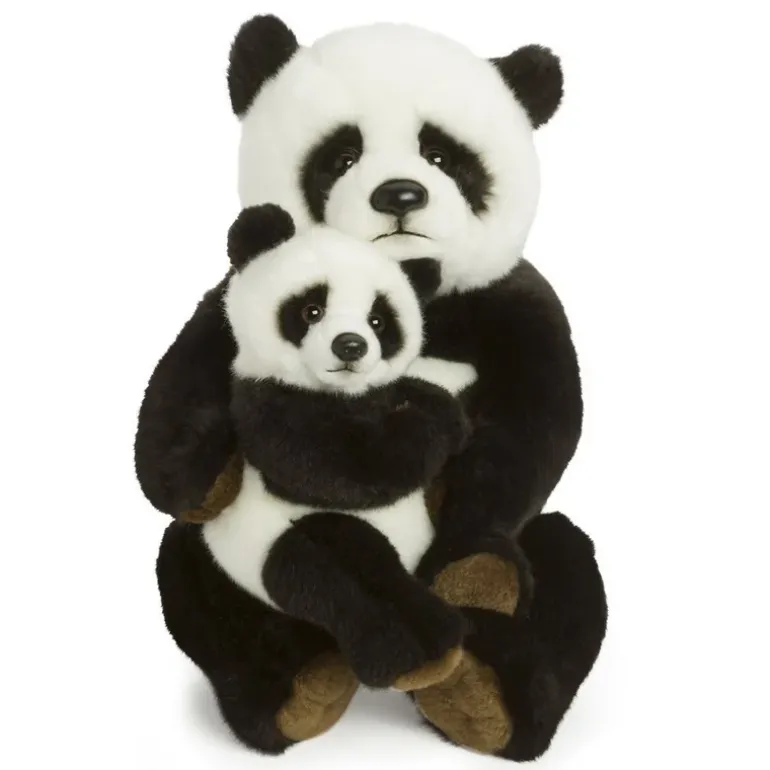 Peluche Maman Panda avec bébé WWF - 28 cm