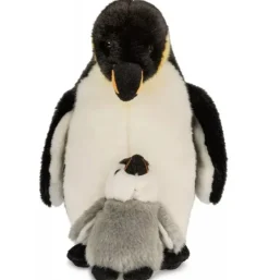 Peluche manchot empereur avec bébé - 26 cm