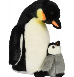 Peluche manchot empereur avec bébé - 26 cm