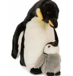 Peluche manchot empereur avec bébé - 26 cm