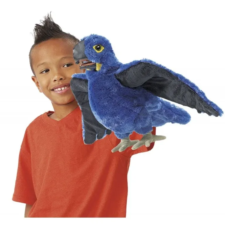 Peluche marionnette Ara hyacinthe