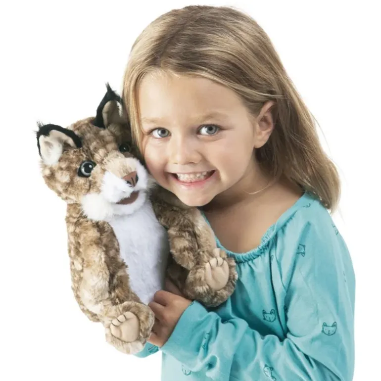 Peluche marionnette Bébé Lynx