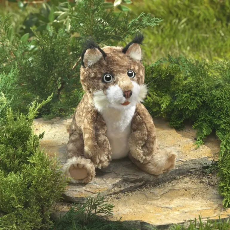 Peluche marionnette Bébé Lynx
