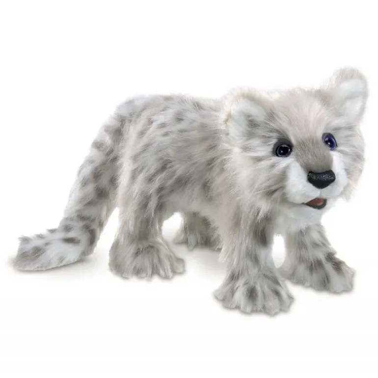 Peluche marionnette bébé panthère des neiges