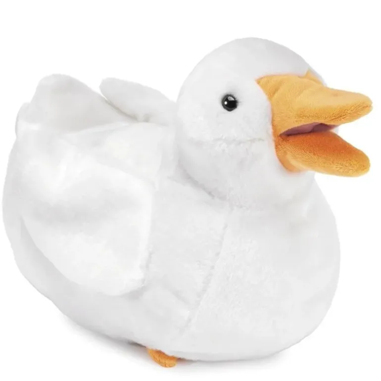 Peluche marionnette canard blanc
