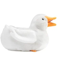 Peluche marionnette canard blanc